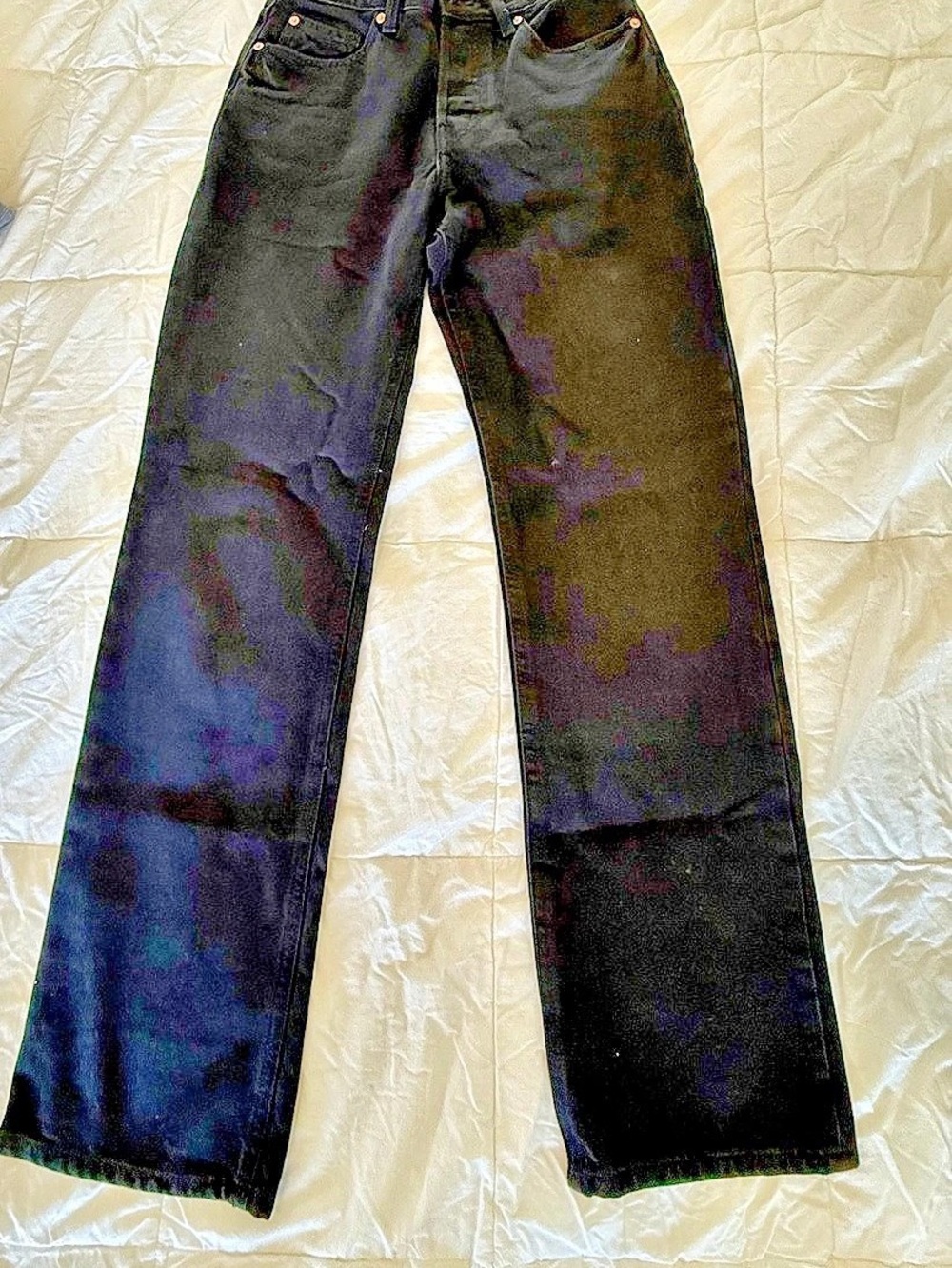 H&M Straight Leg Jeans in Black Waist 4